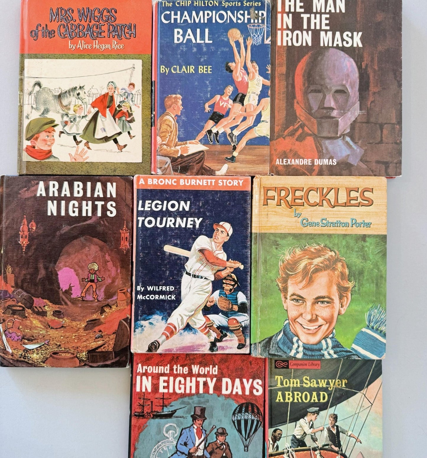 Vintage Pink Yellow Green Red Children's Books, Retro Kids Classic Books By Color - Pretty Old Books