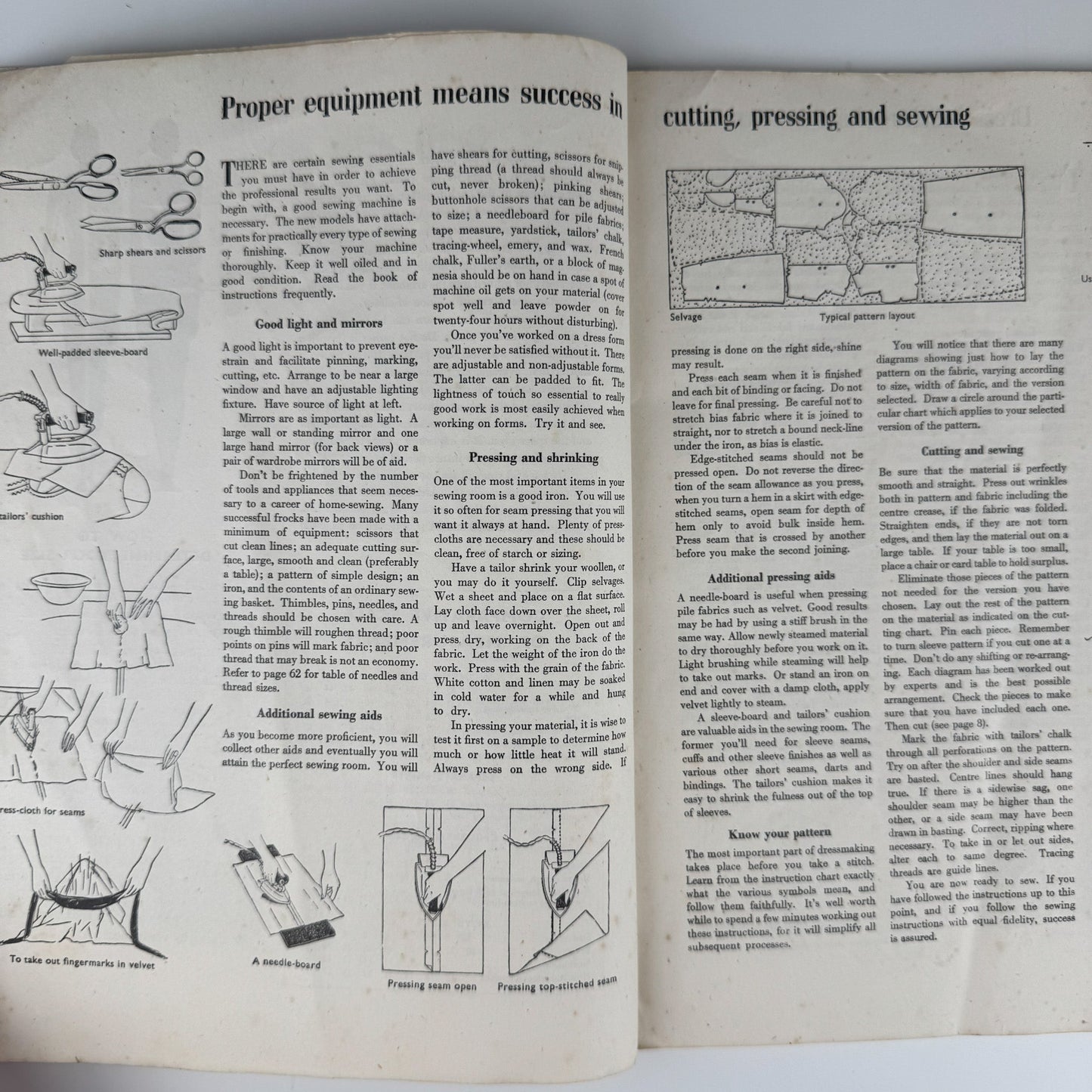 Vogue's Book of Smart Dressmaking, Paperback 1943, War Time Edition (Copy) - Pretty Old Books
