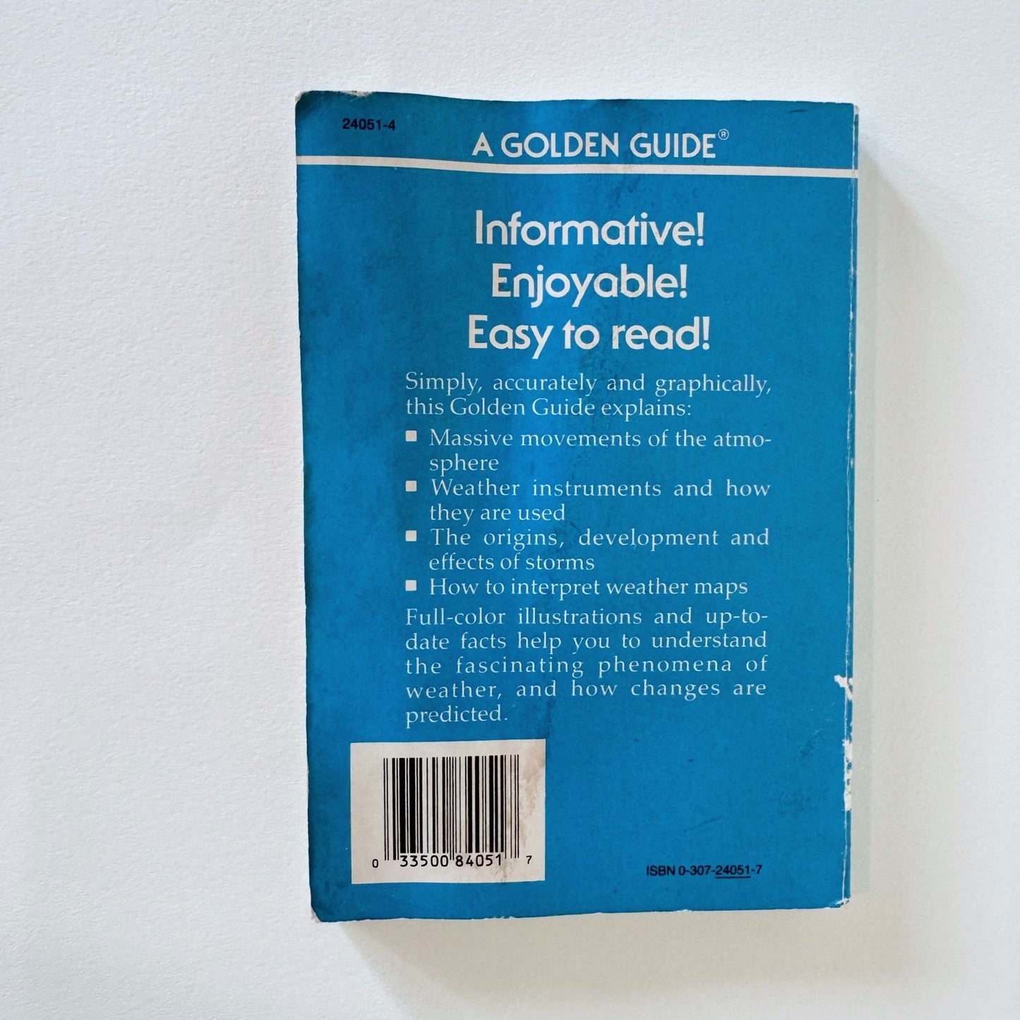 Weather: A Golden Guide 1987 Paperback Blue - Pretty Old Books