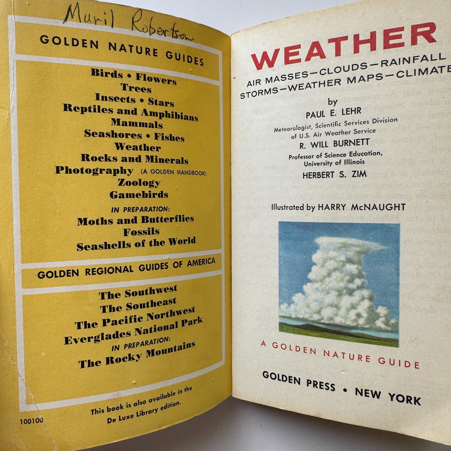 Weather: A Golden Guide to Phenomena and Forecasts 1957 Paperback - Pretty Old Books