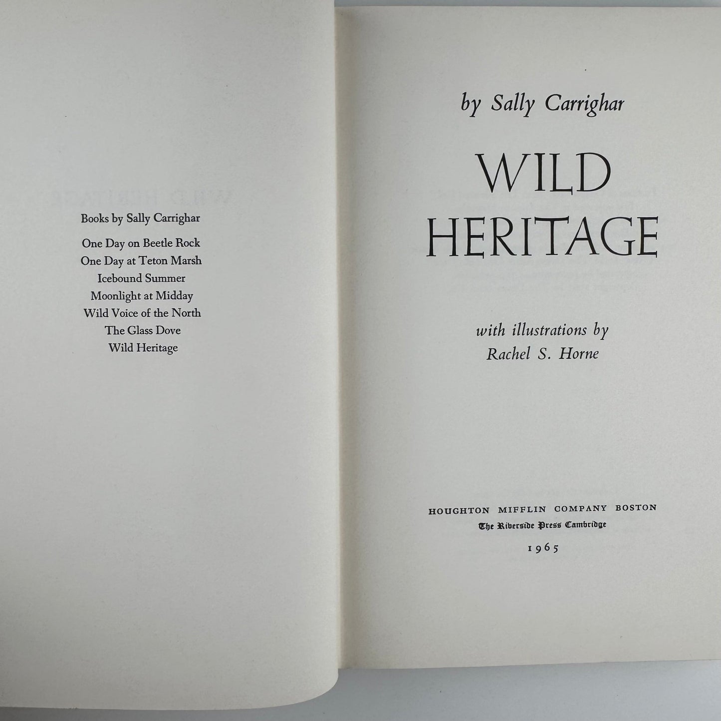Wild Heritage, Sally Carrighar, Illustrated Animal Behavior Hardcover, 1965 - Pretty Old Books