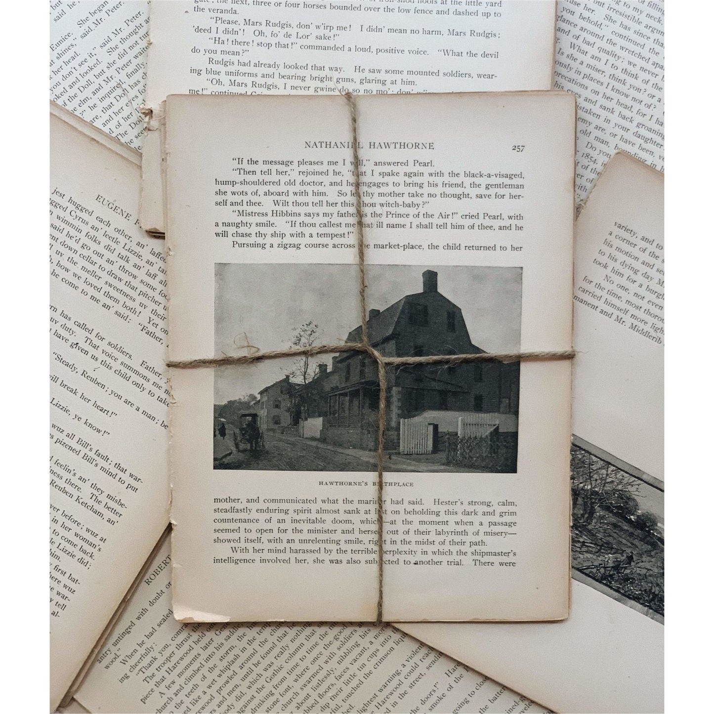 Book Paperie for Crafting, Junk Journal Supplies, Antique and Vintage Paper Pack - Pretty Old Books