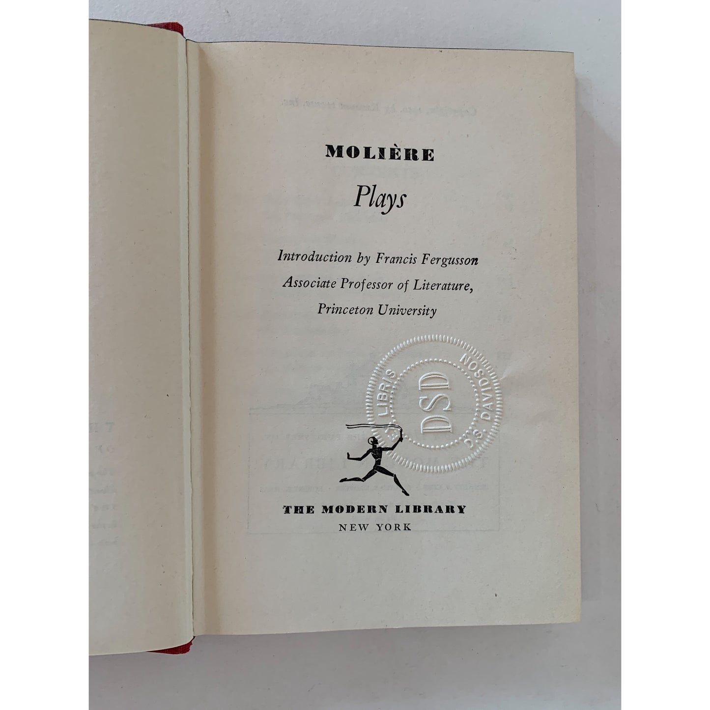 Plays by Moliere, Modern Library DJ Hardcover, 1950
