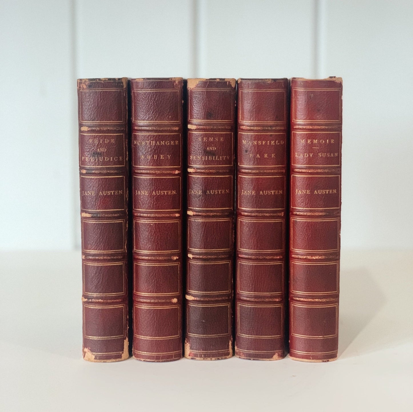 Jane Austen 1879-81 Richard Bentley and Son Leather-Bound Set, Mansfield Park, P&P, S&S, Northanger Abbey, Memoir
