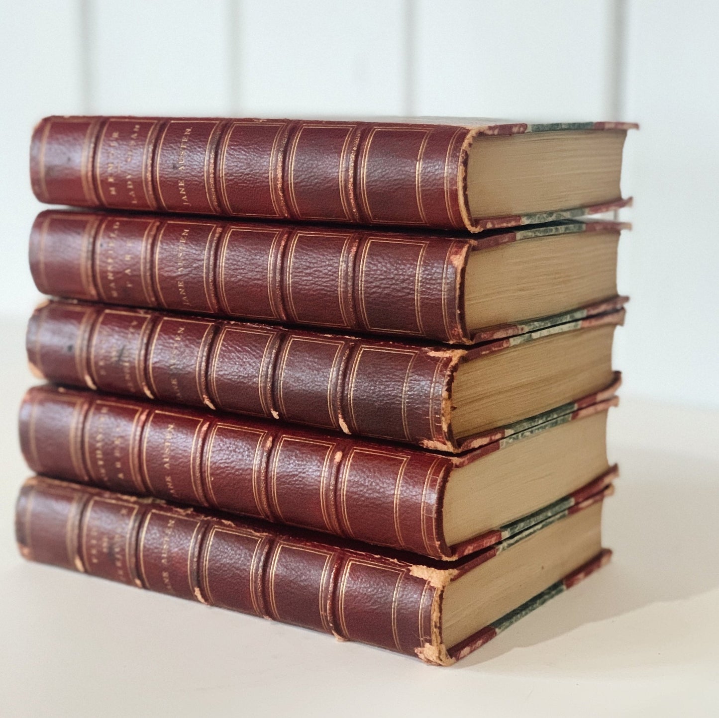 Jane Austen 1879-81 Richard Bentley and Son Leather-Bound Set, Mansfield Park, P&P, S&S, Northanger Abbey, Memoir