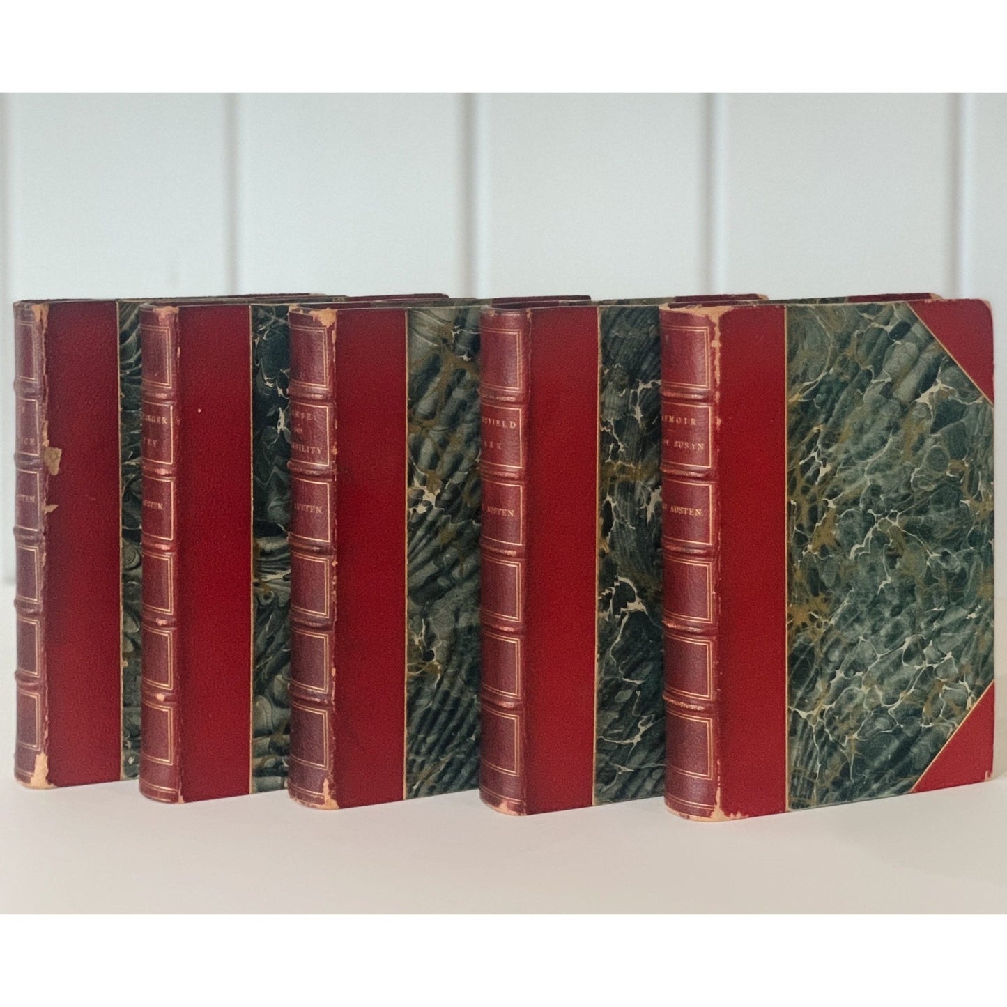 Jane Austen 1879-81 Richard Bentley and Son Leather-Bound Set, Mansfield Park, P&P, S&S, Northanger Abbey, Memoir