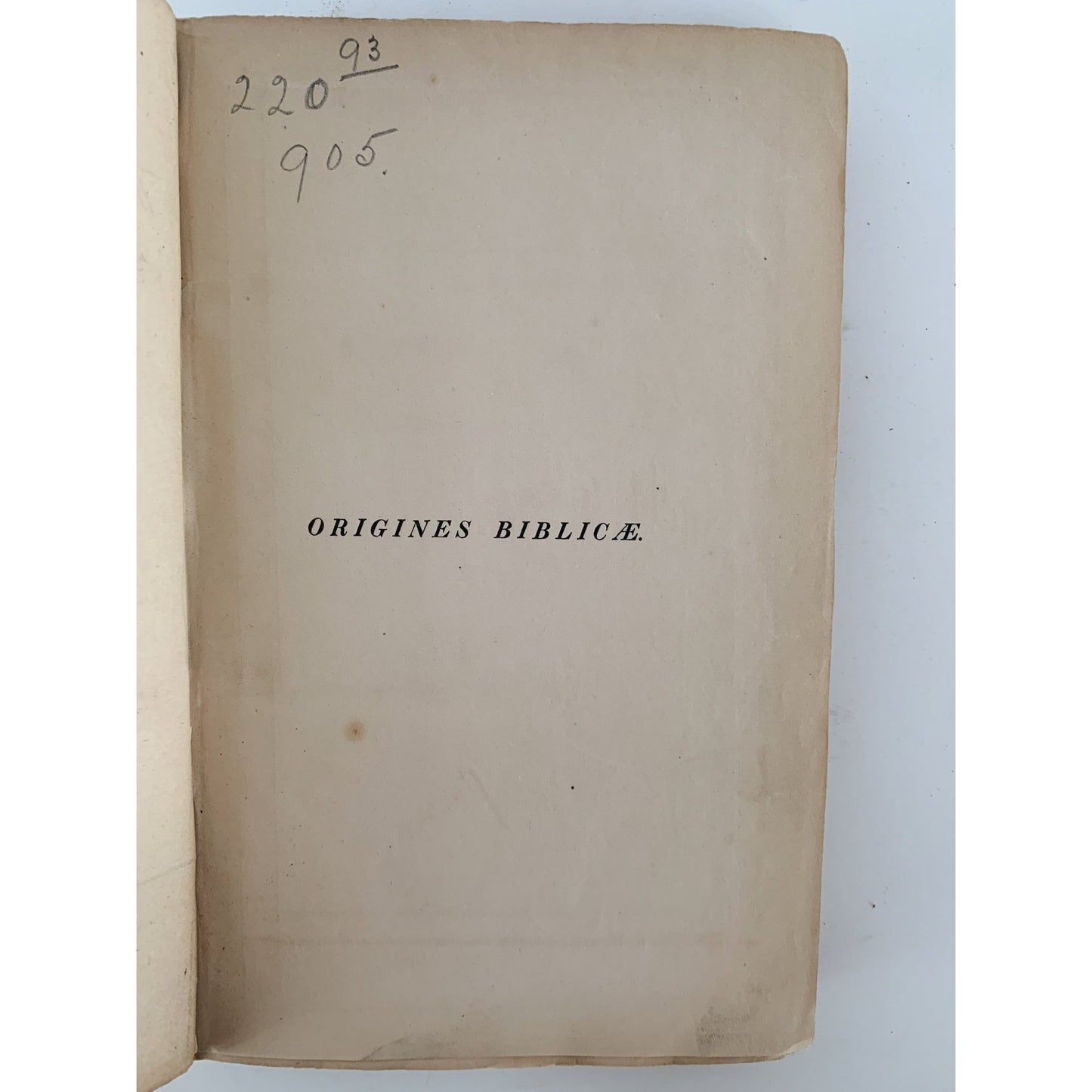 Origines Biblicae or Researches in Primeval History by Charles Tilstone Beke, 1834, RARE - Pretty Old Books