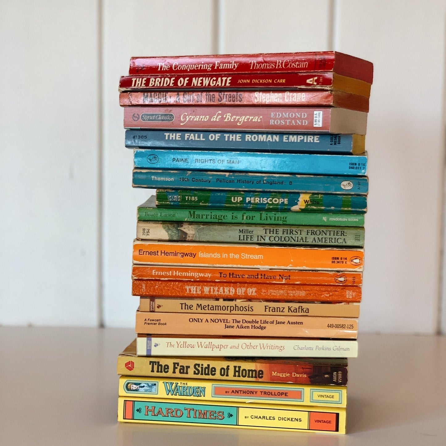 Rainbow Paperback Vintage Book Bundle, Instant Library - Pretty Old Books