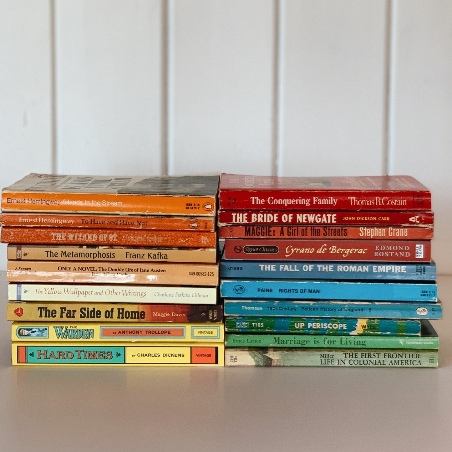 Rainbow Paperback Vintage Book Bundle, Instant Library - Pretty Old Books