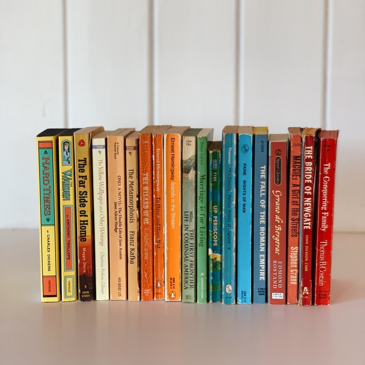 Rainbow Paperback Vintage Book Bundle, Instant Library - Pretty Old Books
