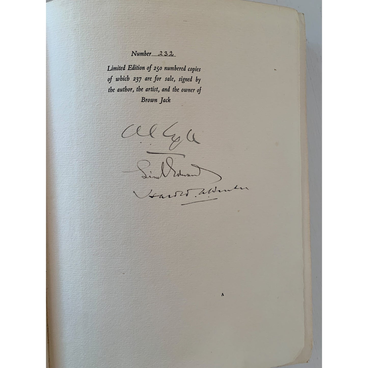 Rare Signed Brown Jack, R.C. Lyle, 1934, Hardcover Numbered Limited Print - Pretty Old Books