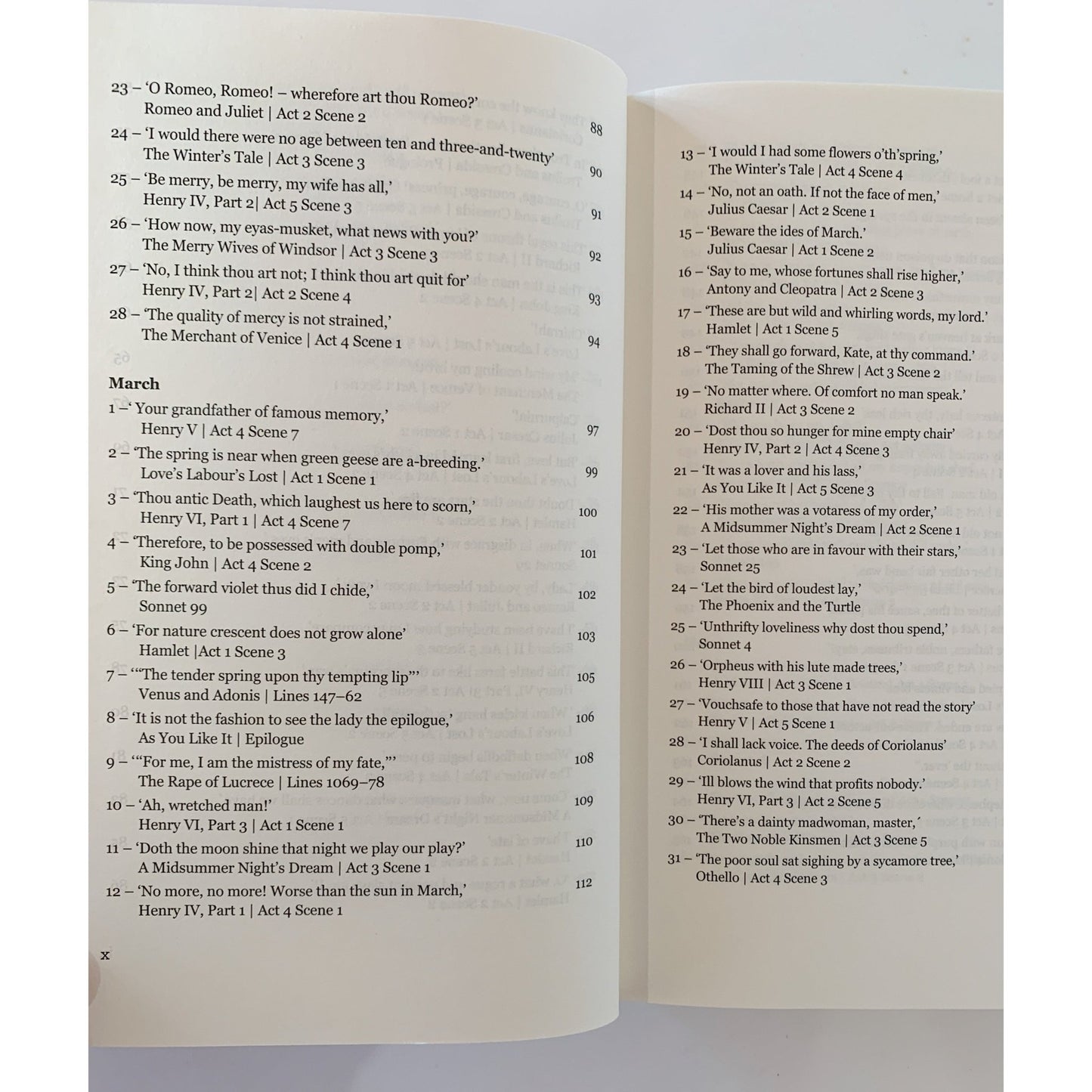 Shakespeare For Every Day of the Year, 2020 Hardcover - Pretty Old Books