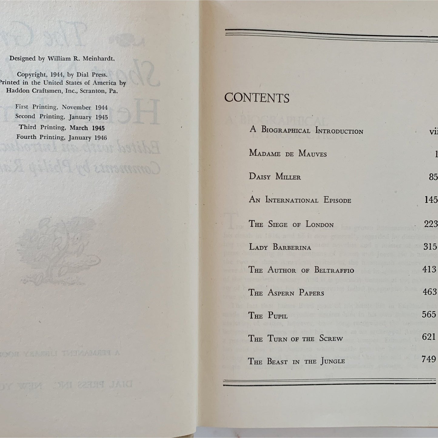 The Great Short Novels of Henry James, 1946 HC DJ - Pretty Old Books