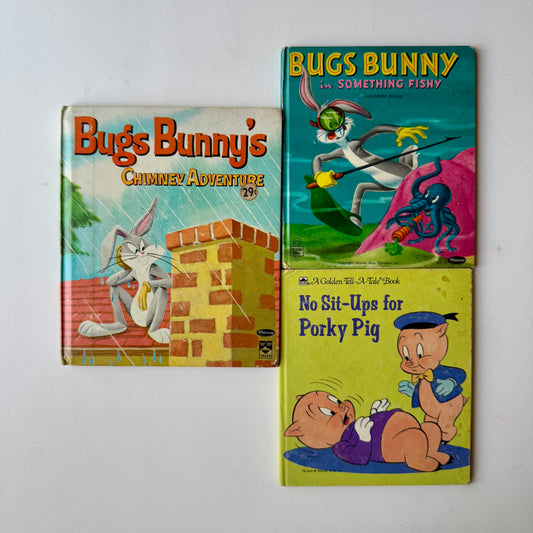 Set of 3 Bugs Bunny Books, Whitman and Golden Book Bundle