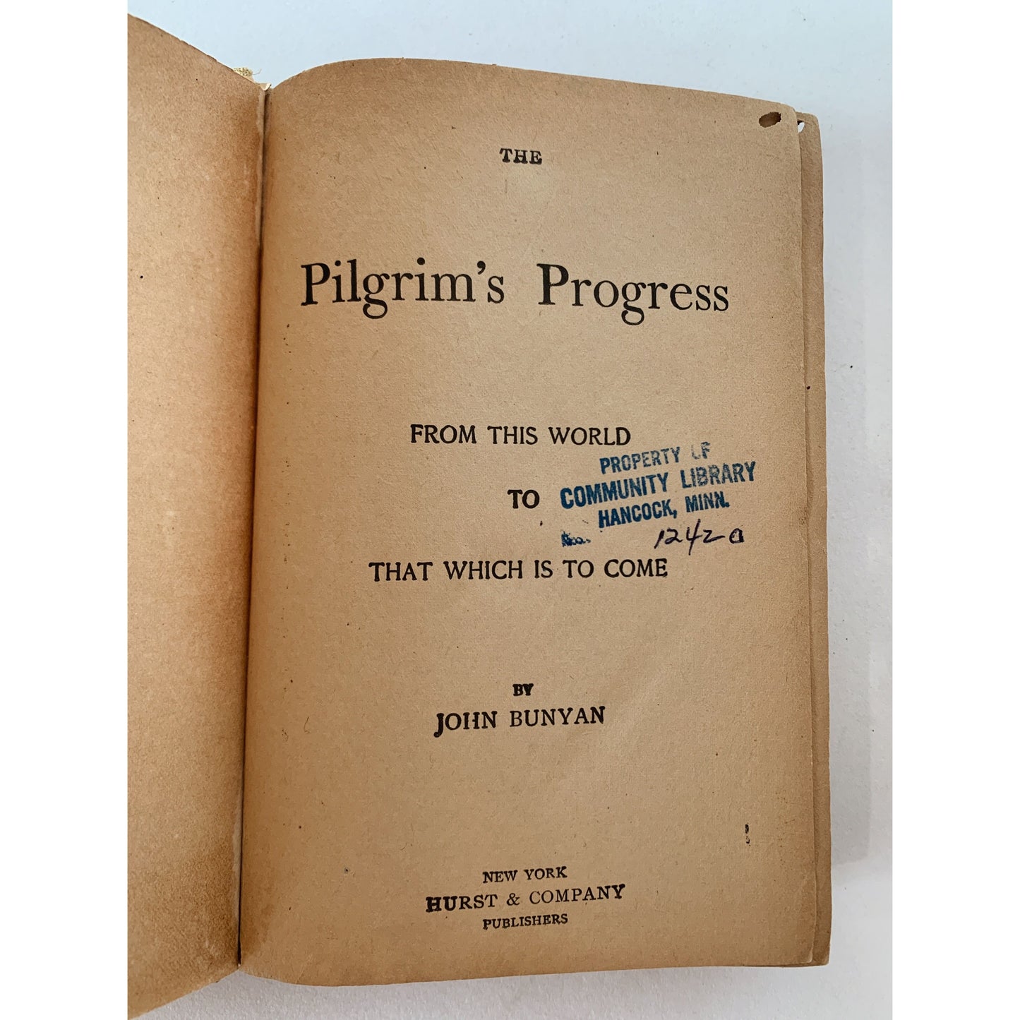 Pilgrim's Progress, John Bunyan, Antique Hurst and Company Edition Hardcover