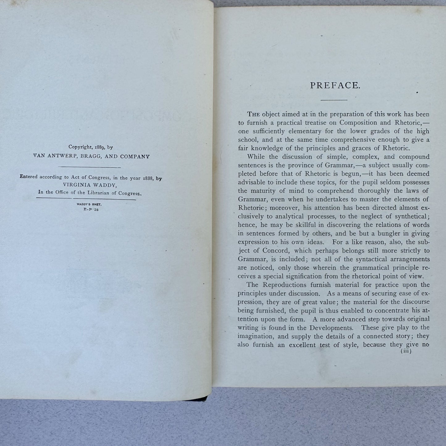 Elements of Composition and Rhetoric, 1889 Antique Hardcover School Book