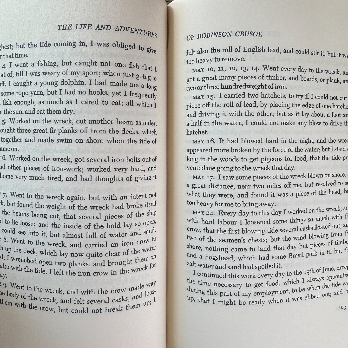 Robinson Crusoe, Daniel Defoe, 1945, Junior Deluxe Editions, Book Club Edition