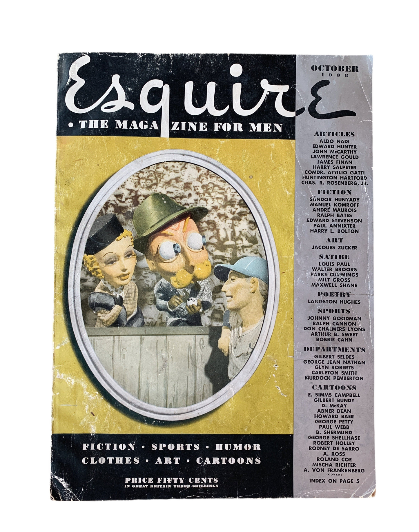 Esquire Magazine, October 1938, Mid Century Modern Men's Magazine