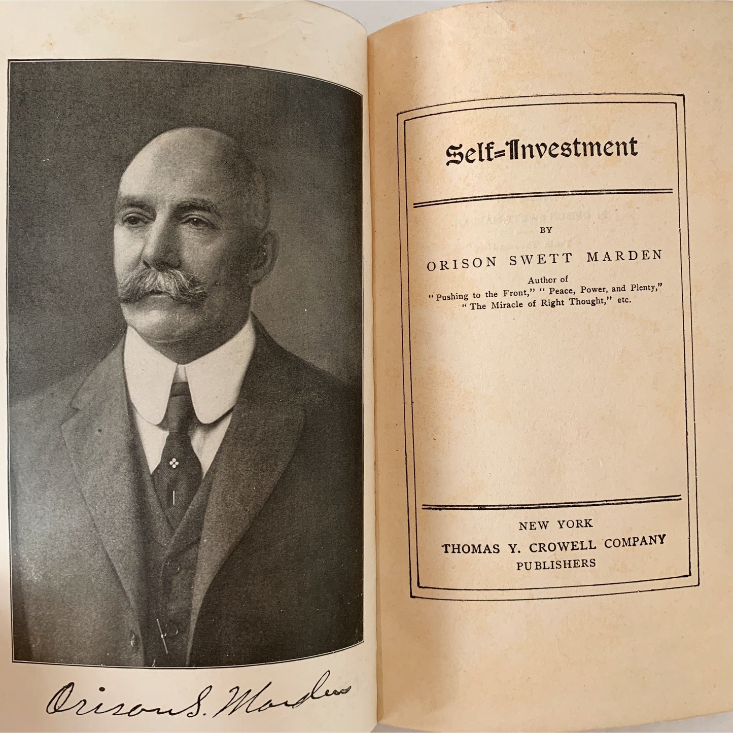 Self Investment, Orison Swett Marden, Antique 1911