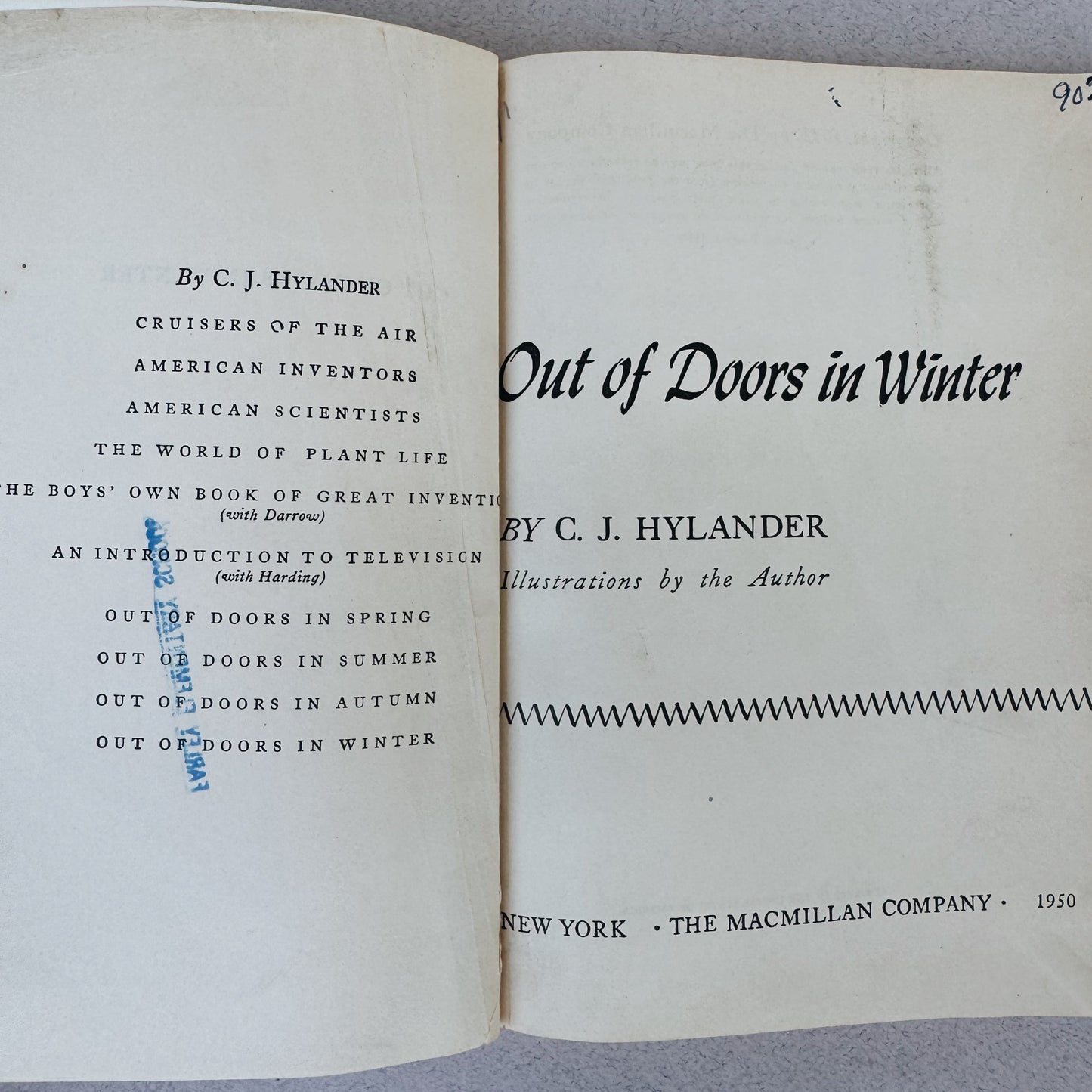 Out of Doors in Winter, C.J. Hylander, 1950, Children's Nature Study Book