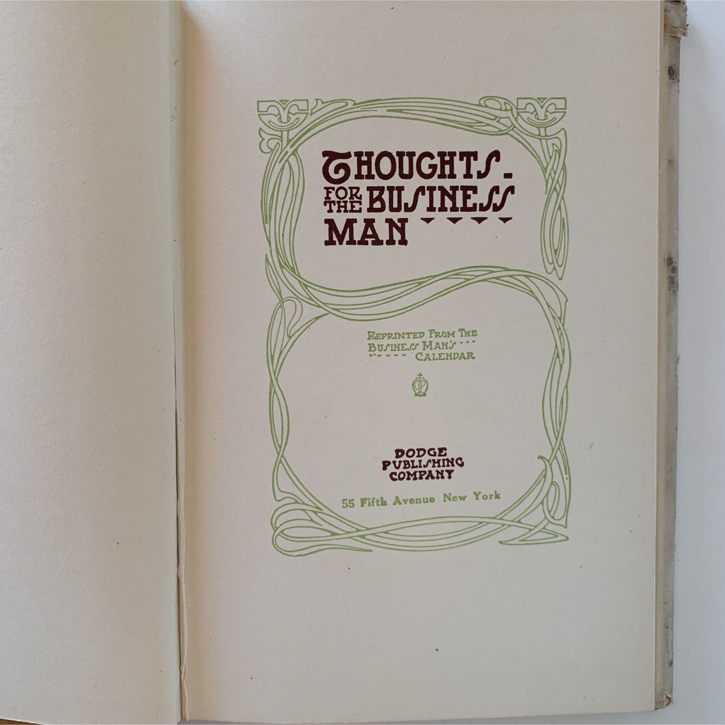 Thoughts for the Business Man, 1912, Gift Book of Quotations, Hardcover
