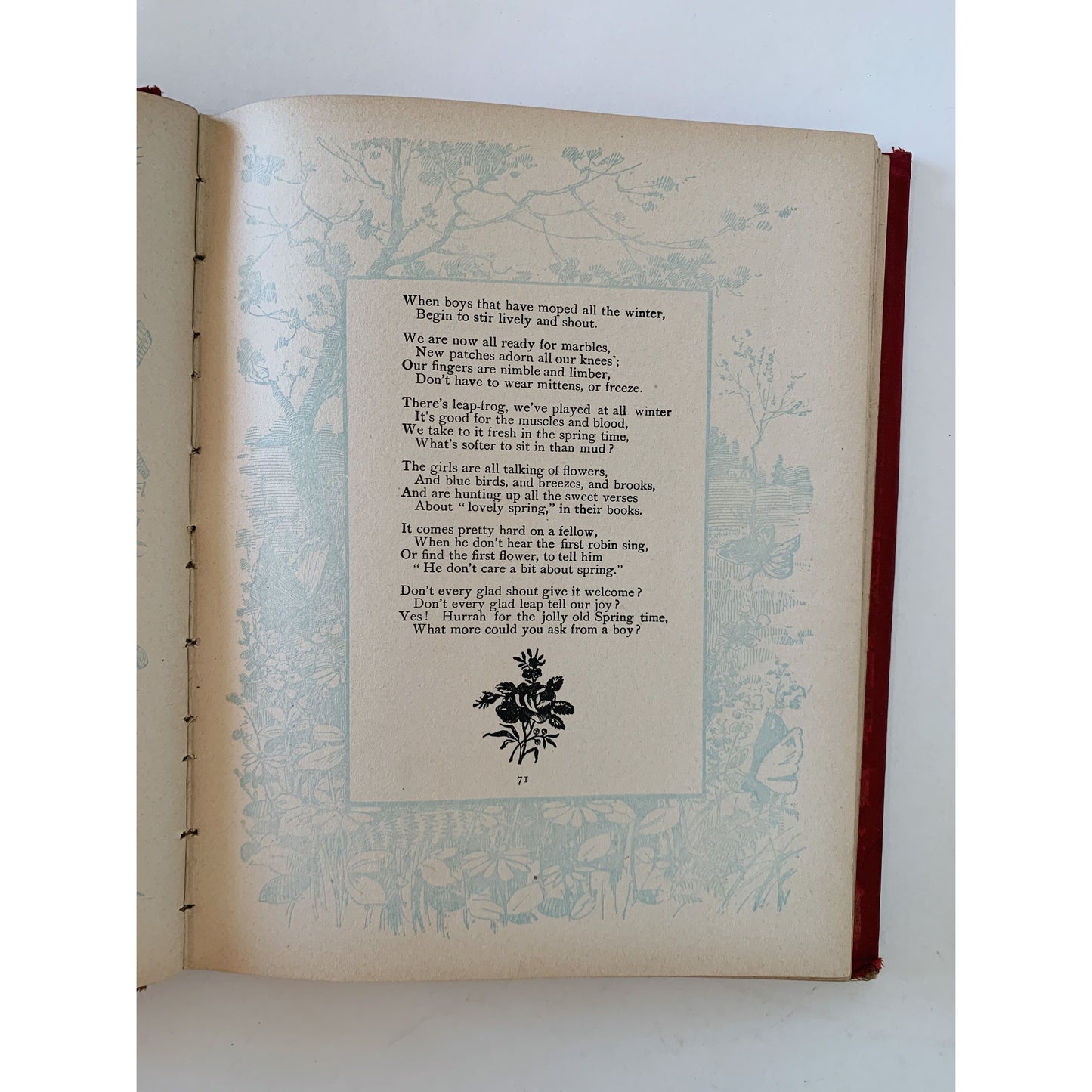 Wayside Blossoms of Prose and Poetry - Antique 1891 Illustrated Children's Poetry Collection