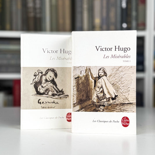 Les Miserables, Victor Hugo, Two-Volume French Paperback Set, White, Le Livre de Poche,1998