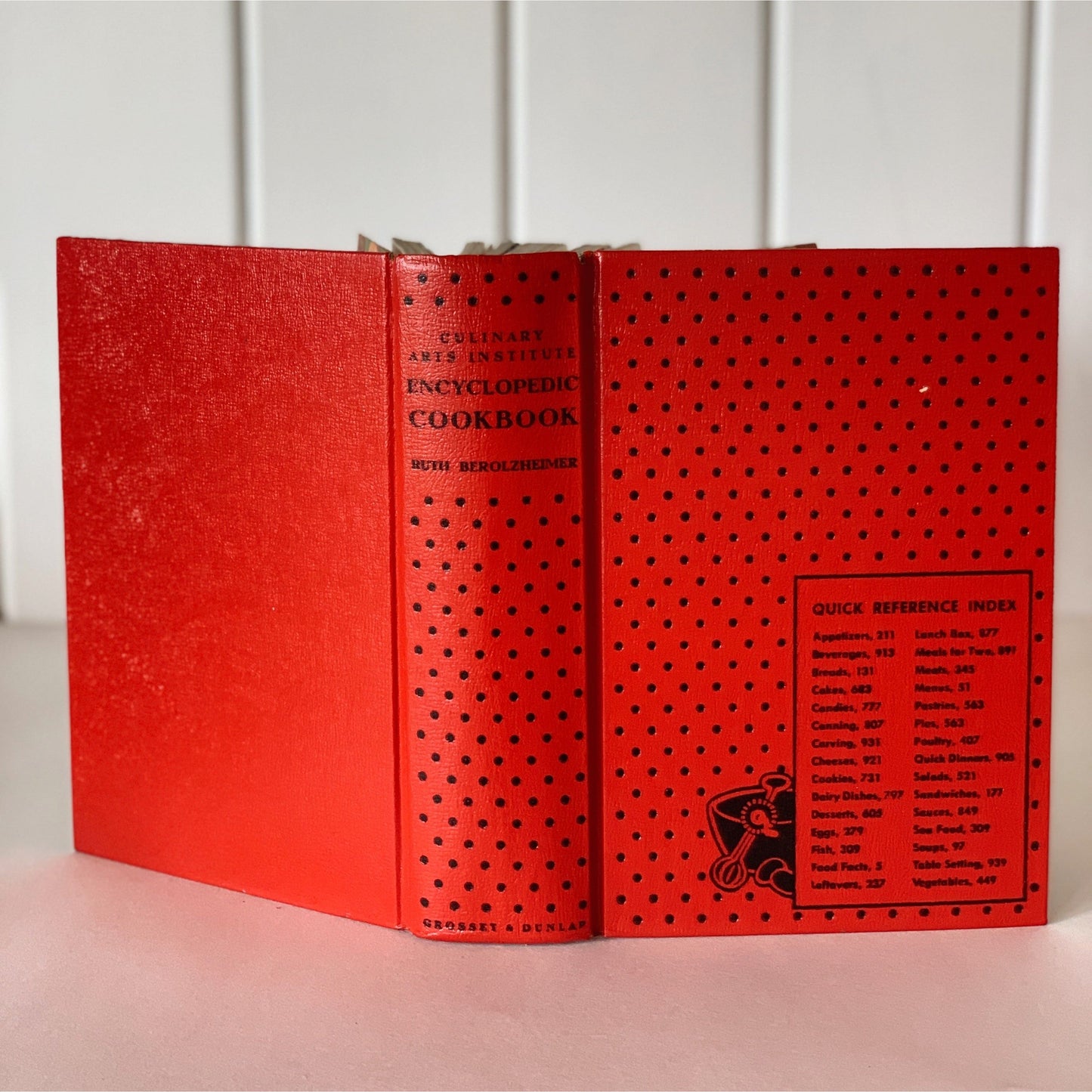 Culinary Arts Institute Encyclopedic Cookbook, Red Polka Dot w/Dust Jacket, 1974
