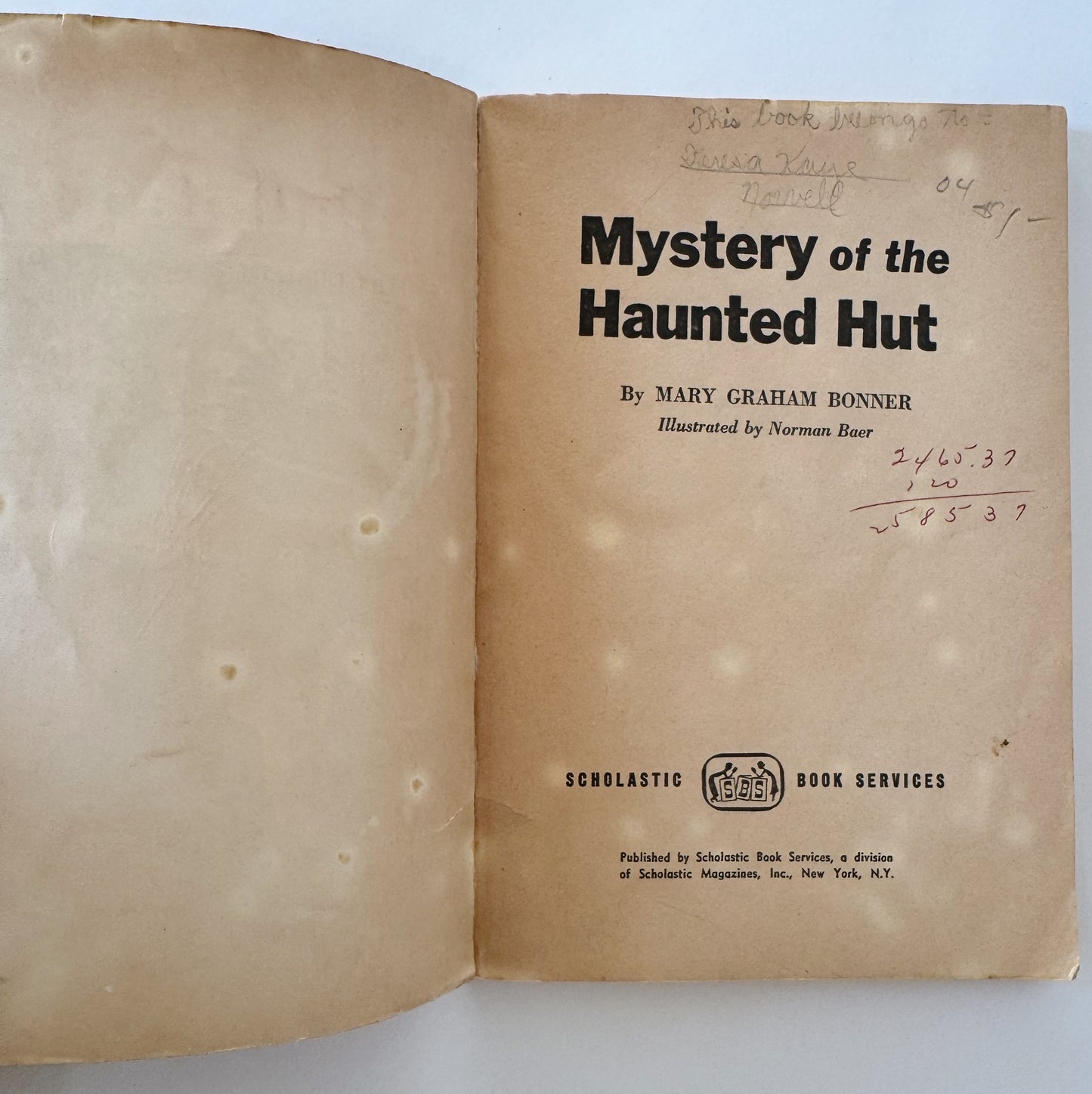 Mystery of the Haunted Hut, Mary Graham Bonner, Scholastic 1963 Paperback