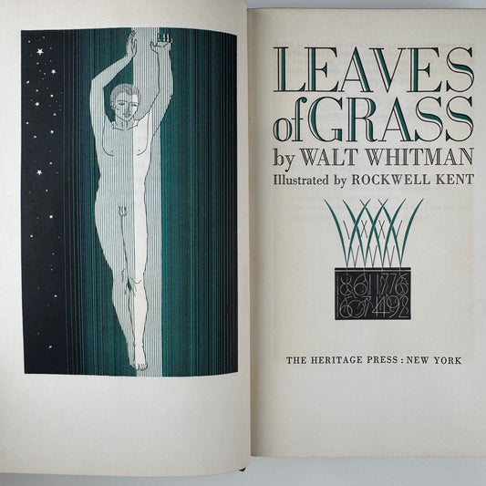 Leaves of Grass, Walk Whitman, Heritage Press, Rockwell Kent Illustrations