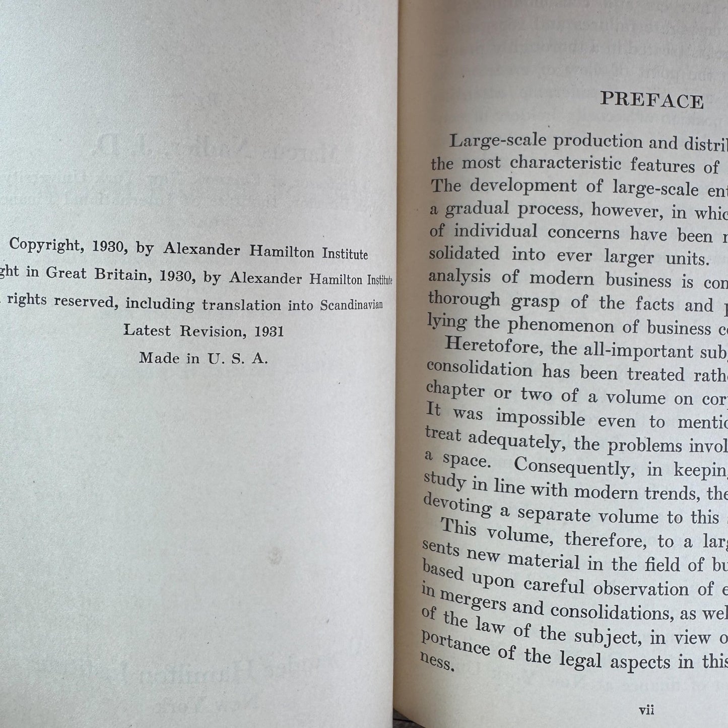 1936 Modern Business Book Set, Alexander Hamilton Institute, Deep Burgundy & Gold Mid Century Marbled Book Set - Pretty Old Books