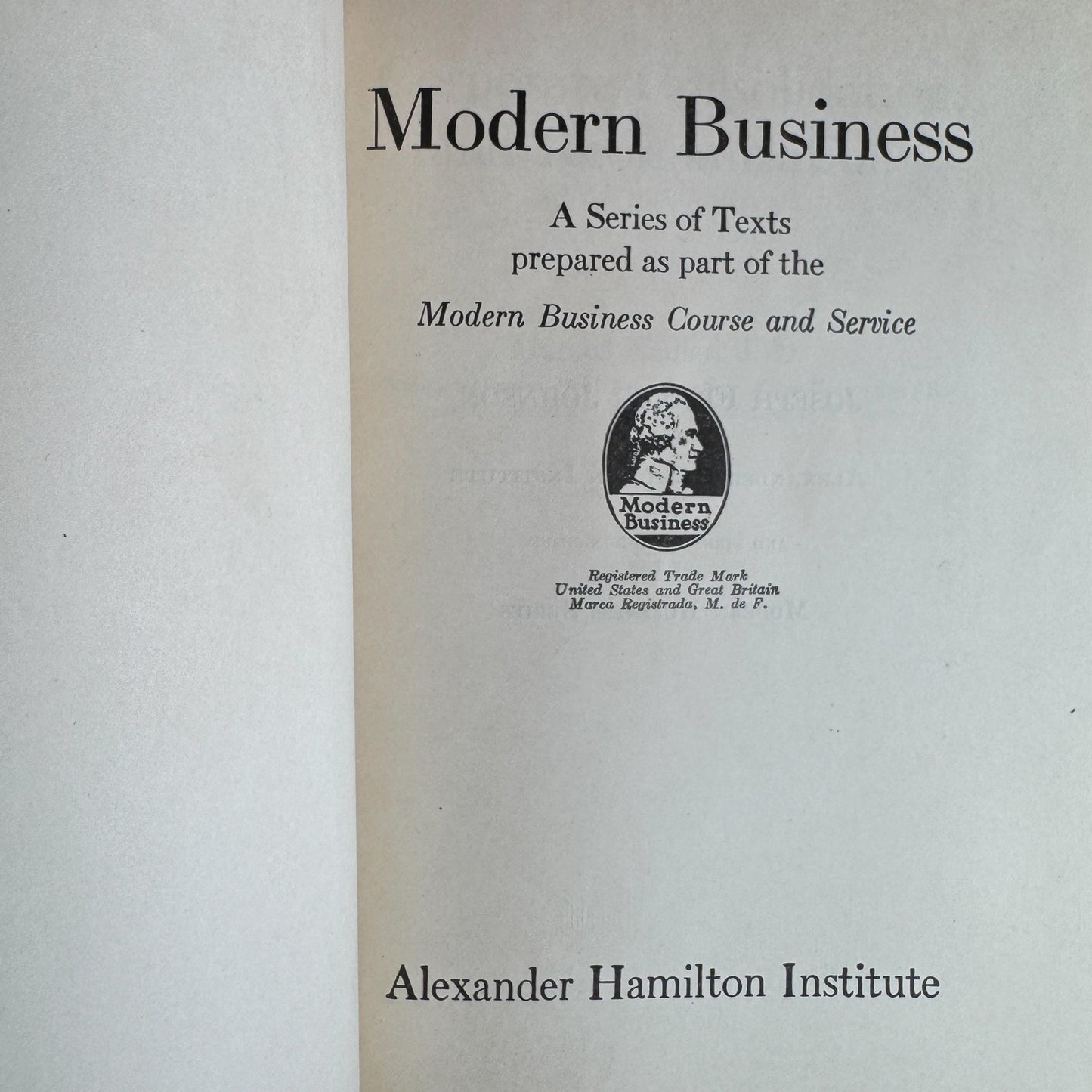 1936 Modern Business Book Set, Alexander Hamilton Institute, Deep Burgundy & Gold Mid Century Marbled Book Set - Pretty Old Books