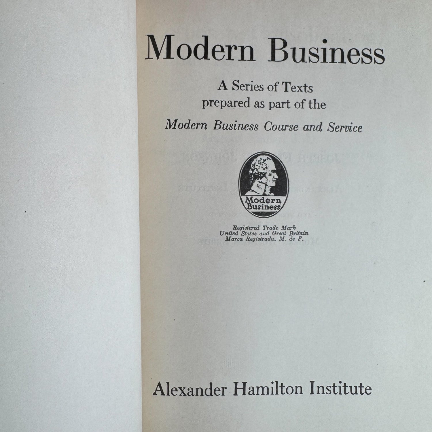 1936 Modern Business Book Set, Alexander Hamilton Institute, Deep Burgundy & Gold Mid Century Marbled Book Set - Pretty Old Books