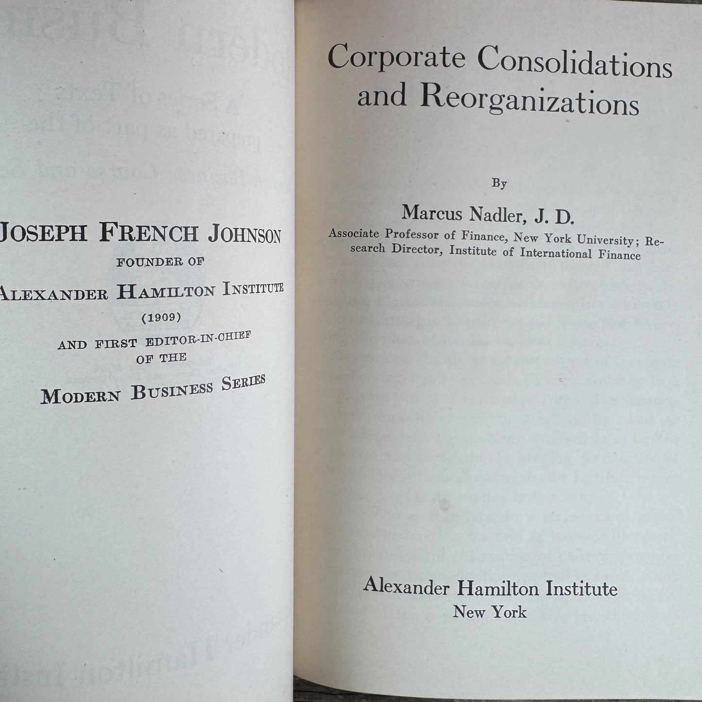 1936 Modern Business Book Set, Alexander Hamilton Institute, Deep Burgundy & Gold Mid Century Marbled Book Set - Pretty Old Books