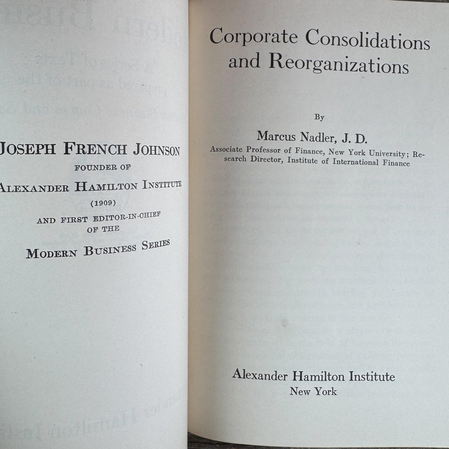 1936 Modern Business Book Set, Alexander Hamilton Institute, Deep Burgundy & Gold Mid Century Marbled Book Set - Pretty Old Books