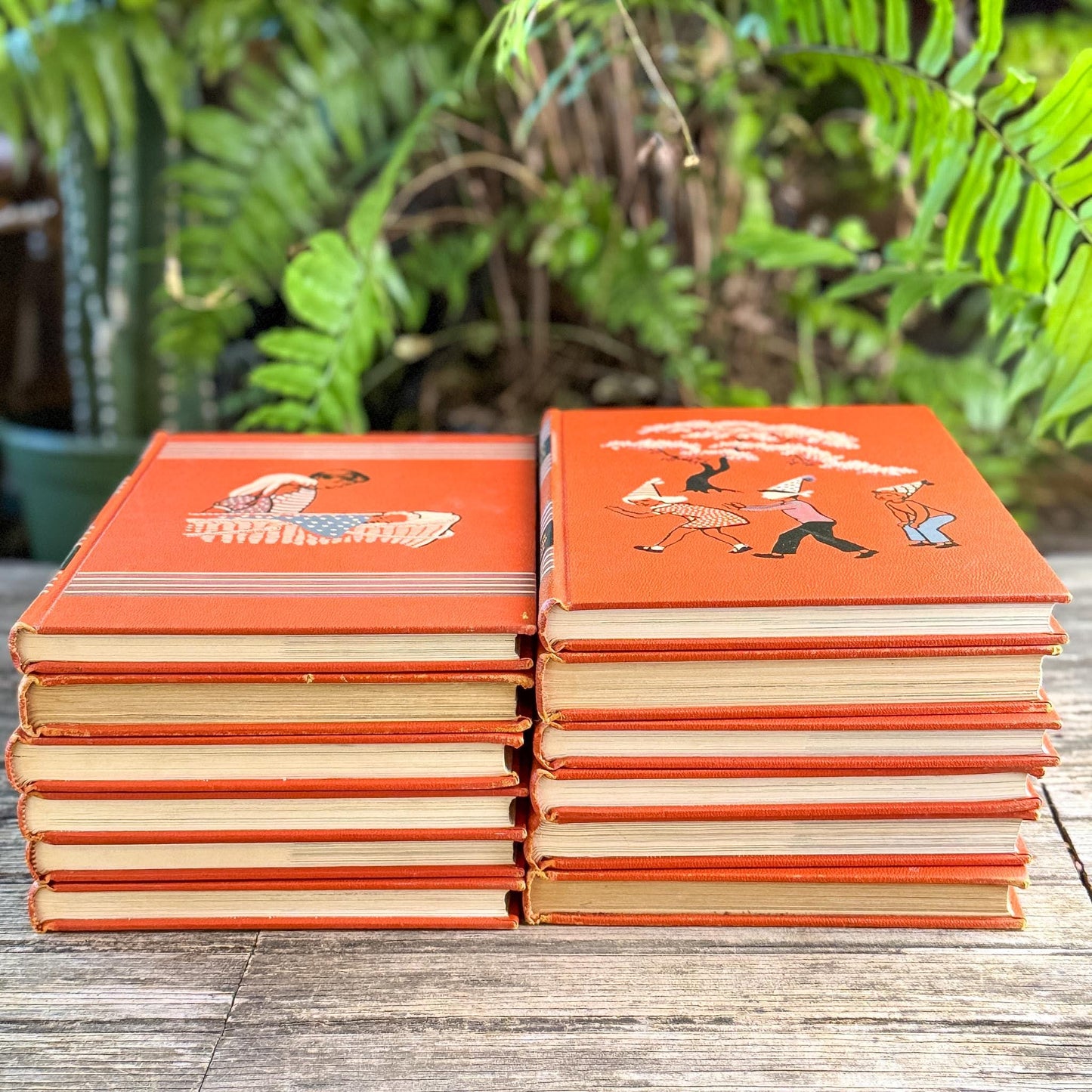 1949 Childcraft Set, Complete Childcraft How and Why Library Set, Orange Children's Books - Pretty Old Books