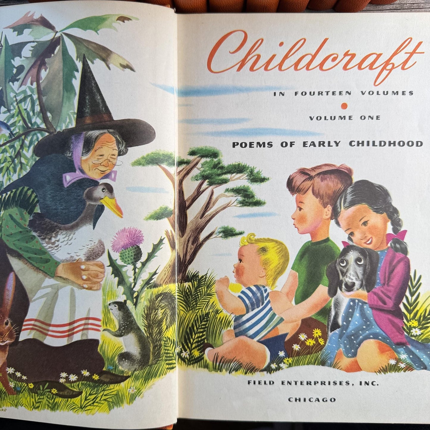 1949 Childcraft Set, Complete Childcraft How and Why Library Set, Orange Children's Books - Pretty Old Books