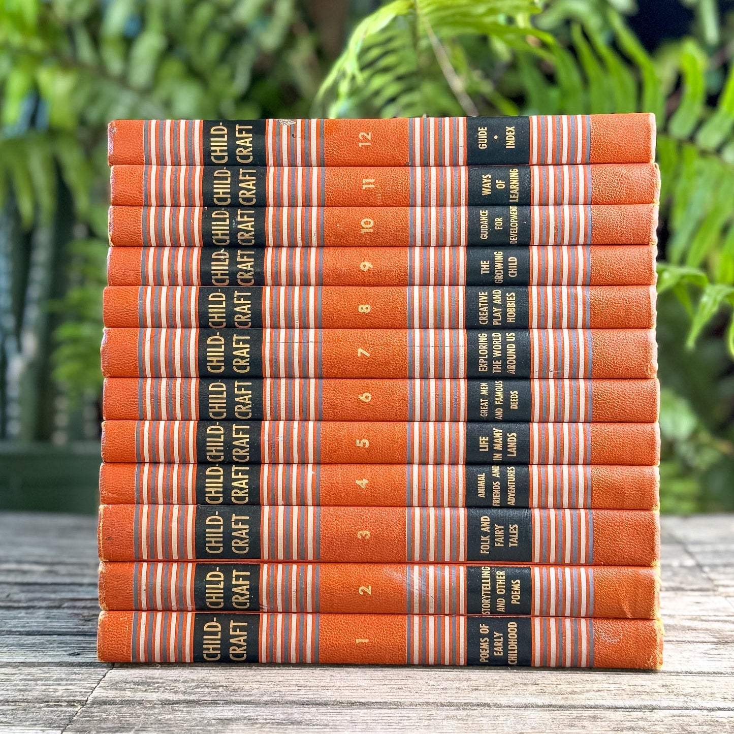 1949 Childcraft Set, Complete Childcraft How and Why Library Set, Orange Children's Books - Pretty Old Books
