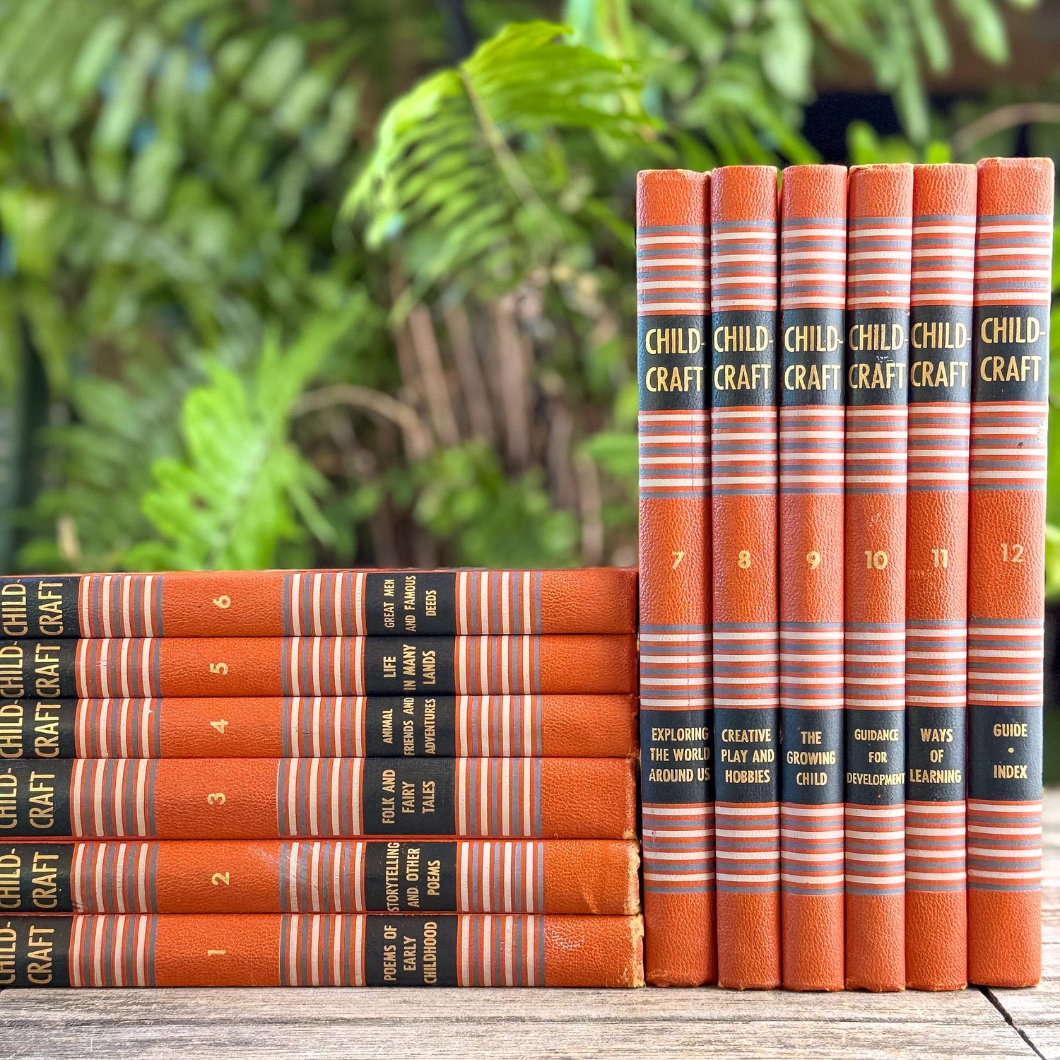 1949 Childcraft Set, Complete Childcraft How and Why Library Set, Orange Children's Books - Pretty Old Books