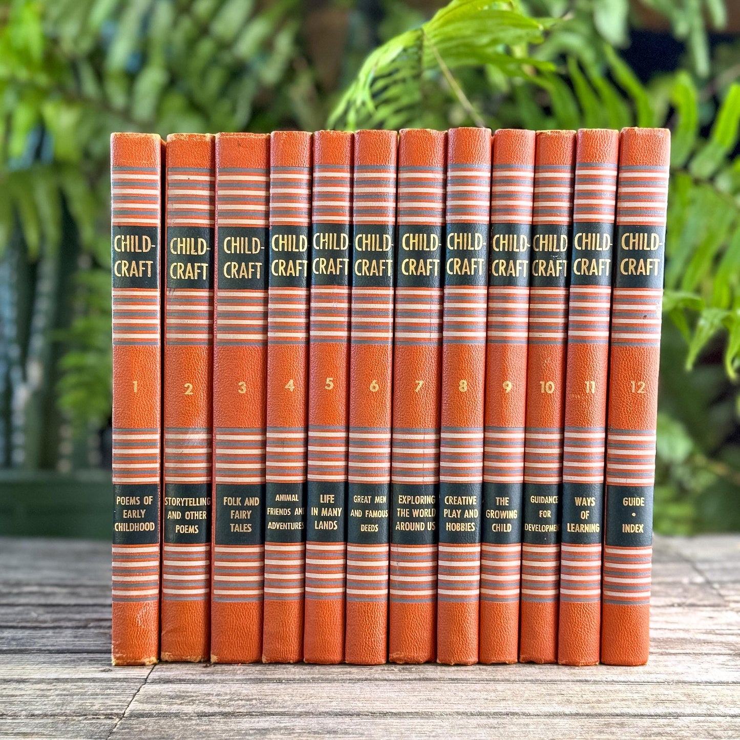 1949 Childcraft Set, Complete Childcraft How and Why Library Set, Orange Children's Books - Pretty Old Books