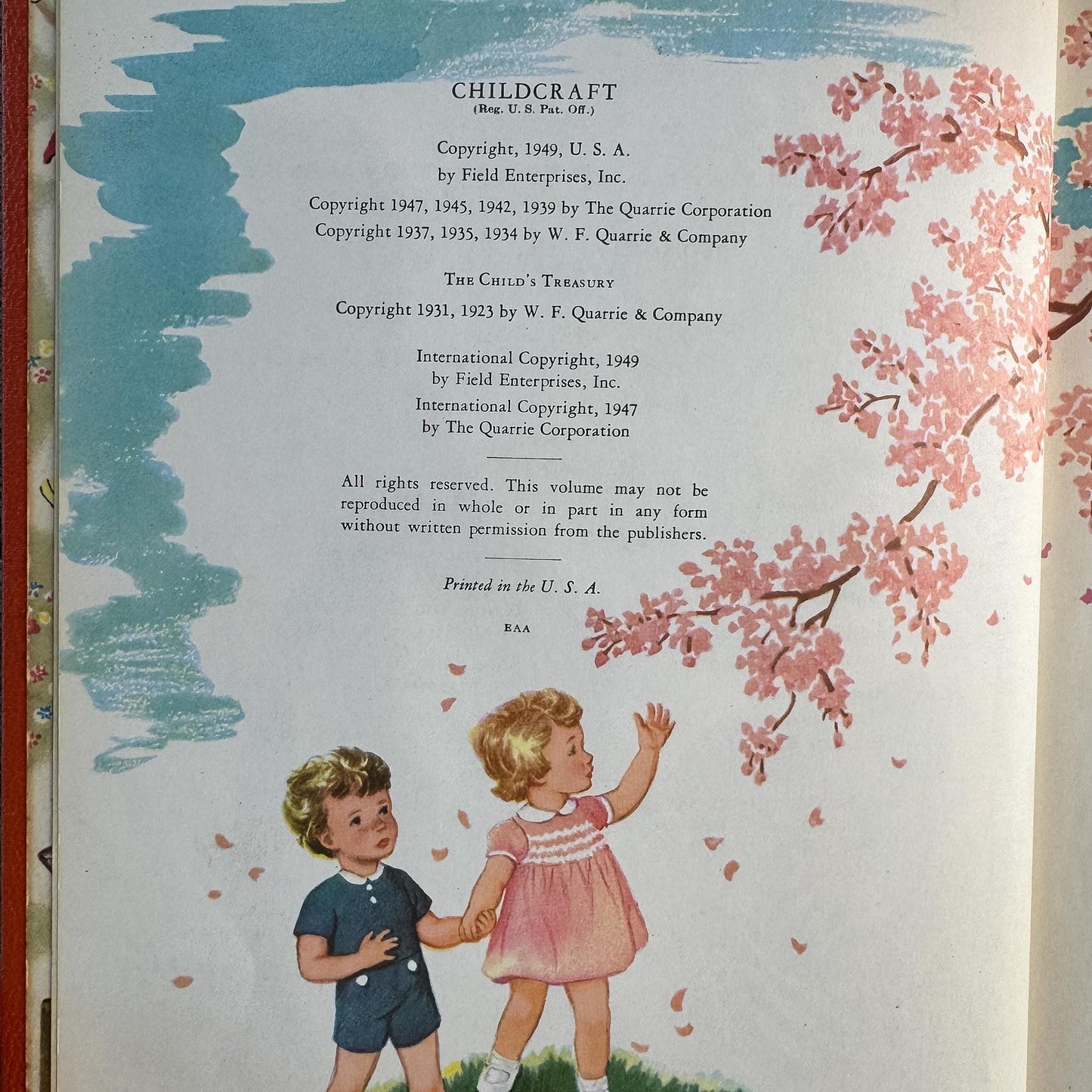 1949 Childcraft Set, Complete Childcraft How and Why Library Set, Orange Children's Books - Pretty Old Books