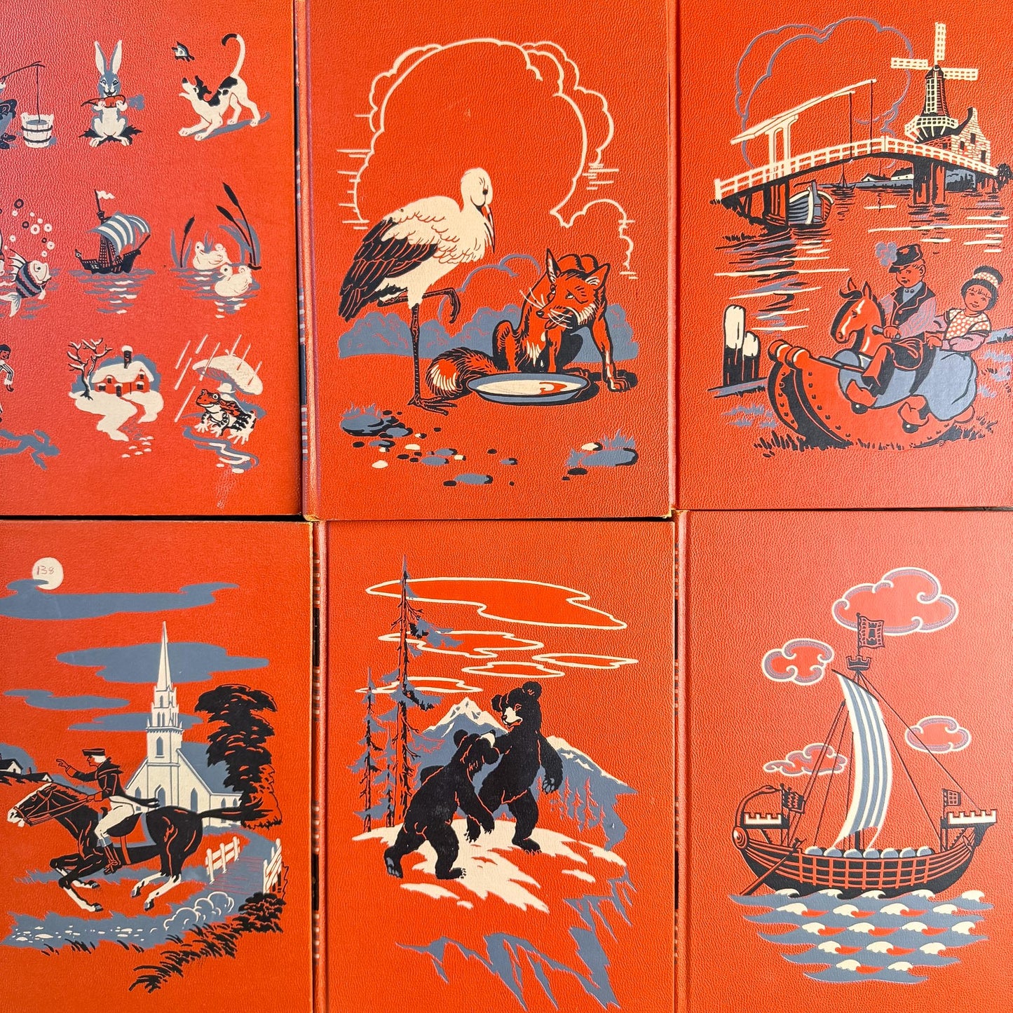 1949 Childcraft Set, Complete Childcraft How and Why Library Set, Orange Children's Books - Pretty Old Books
