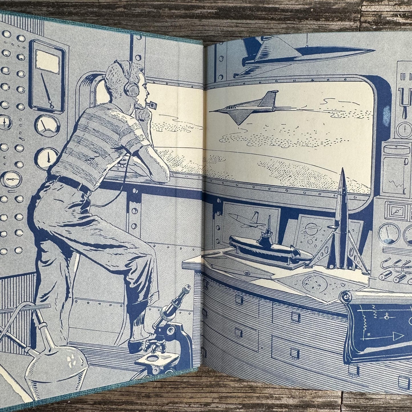 1950s Tom Swift Books for Boys in Blue Tweed - Pretty Old Books