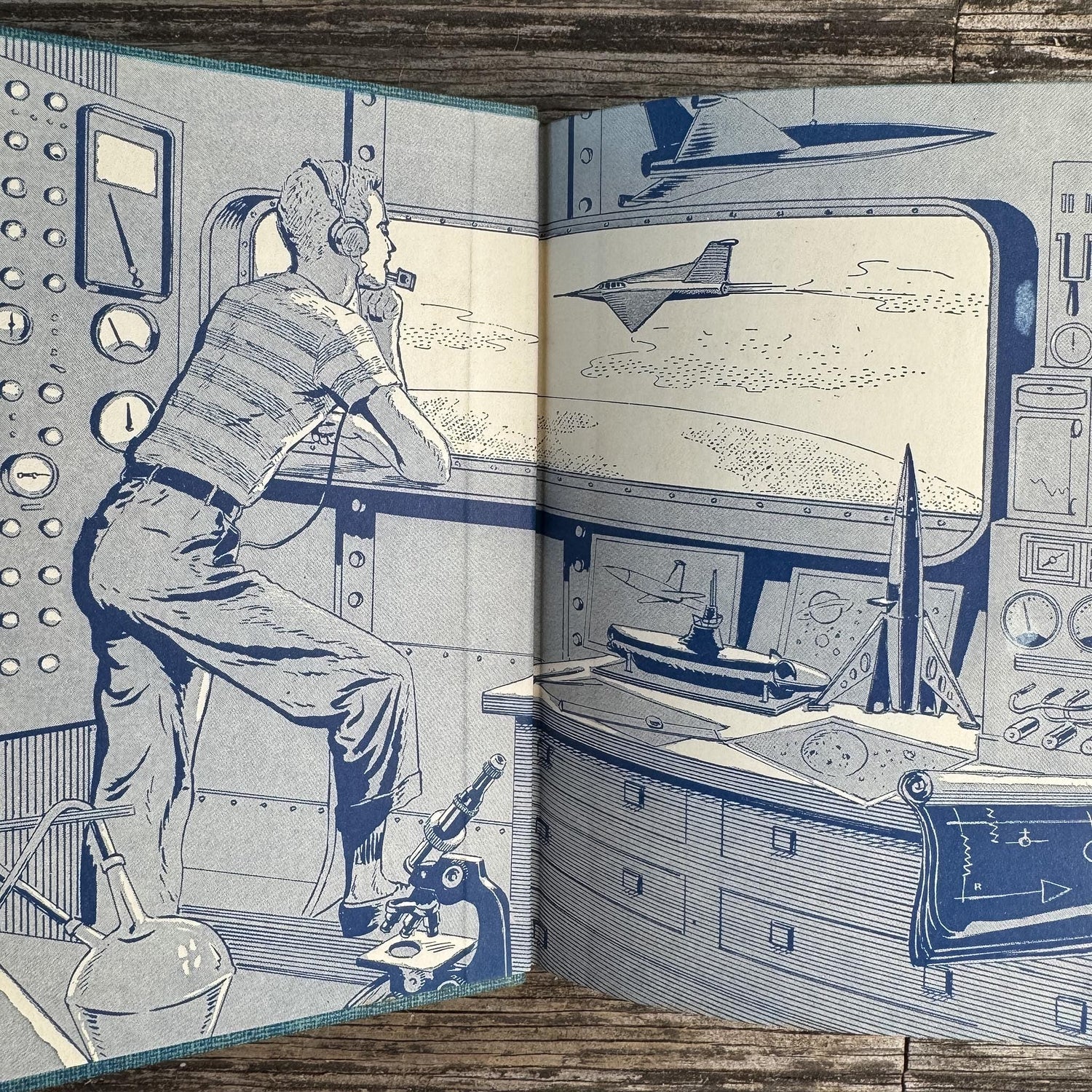1950s Tom Swift Books for Boys in Blue Tweed - Pretty Old Books