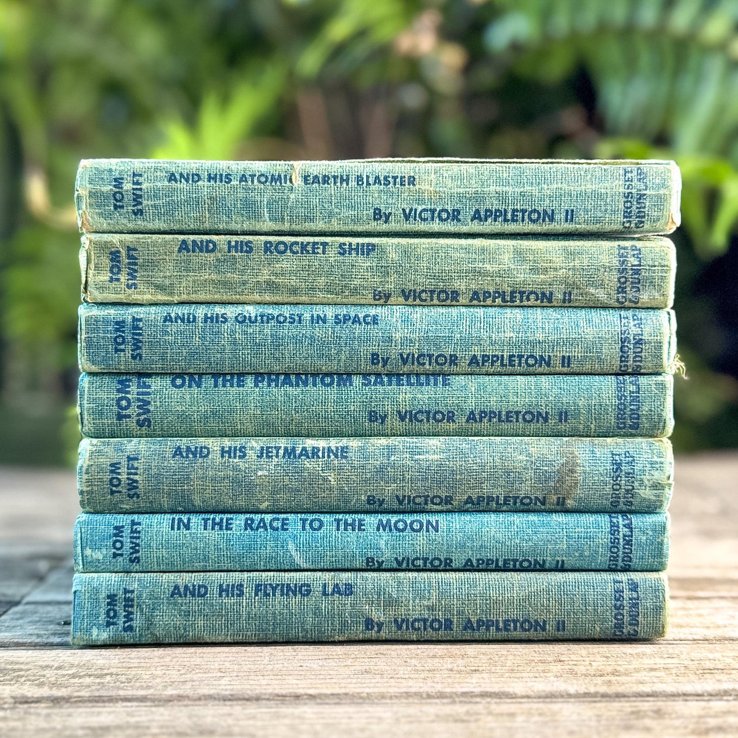 1950s Tom Swift Books for Boys in Blue Tweed - Pretty Old Books