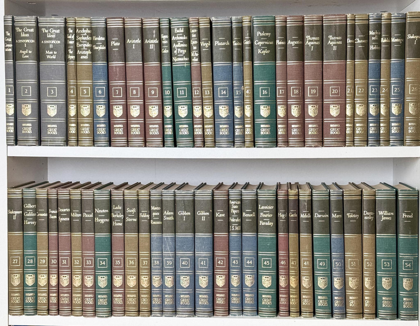 1952 Britannica Great Books of the Western World Set, 54 Volumes, Mid-Century Reference Collection - Pretty Old Books