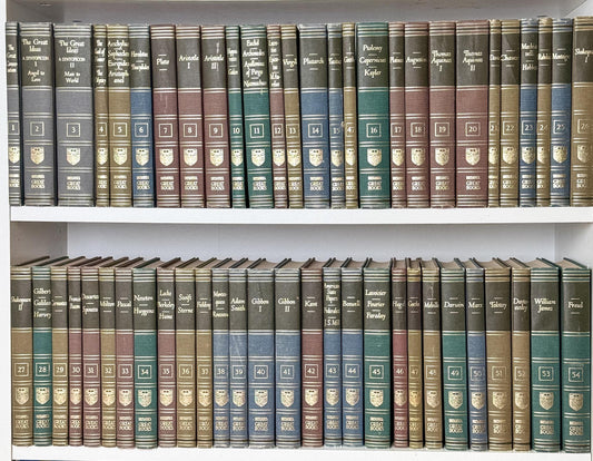 1952 Britannica Great Books of the Western World Set, 54 Volumes, Mid-Century Reference Collection - Pretty Old Books