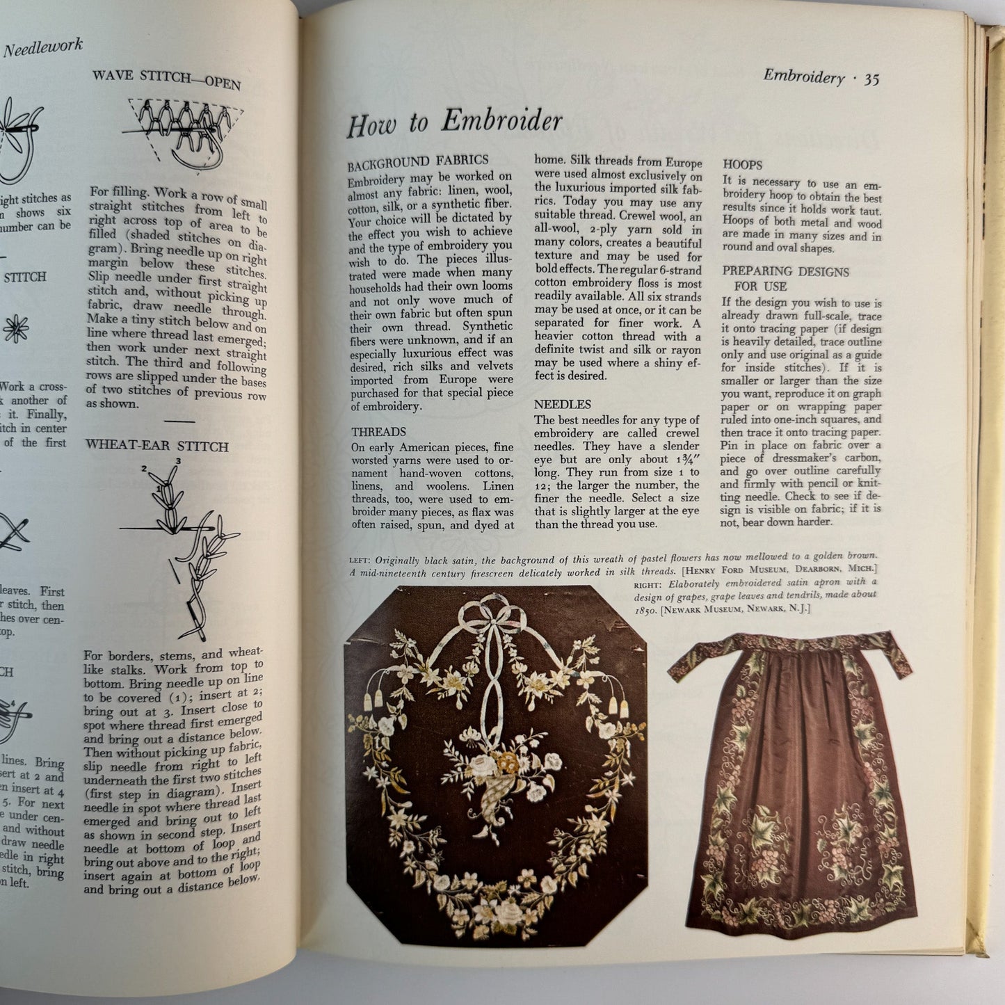 1963 Woman’s Day American Needlework Set, Rose Wilder Lane Book + Boxed Pattern Manual - Pretty Old Books