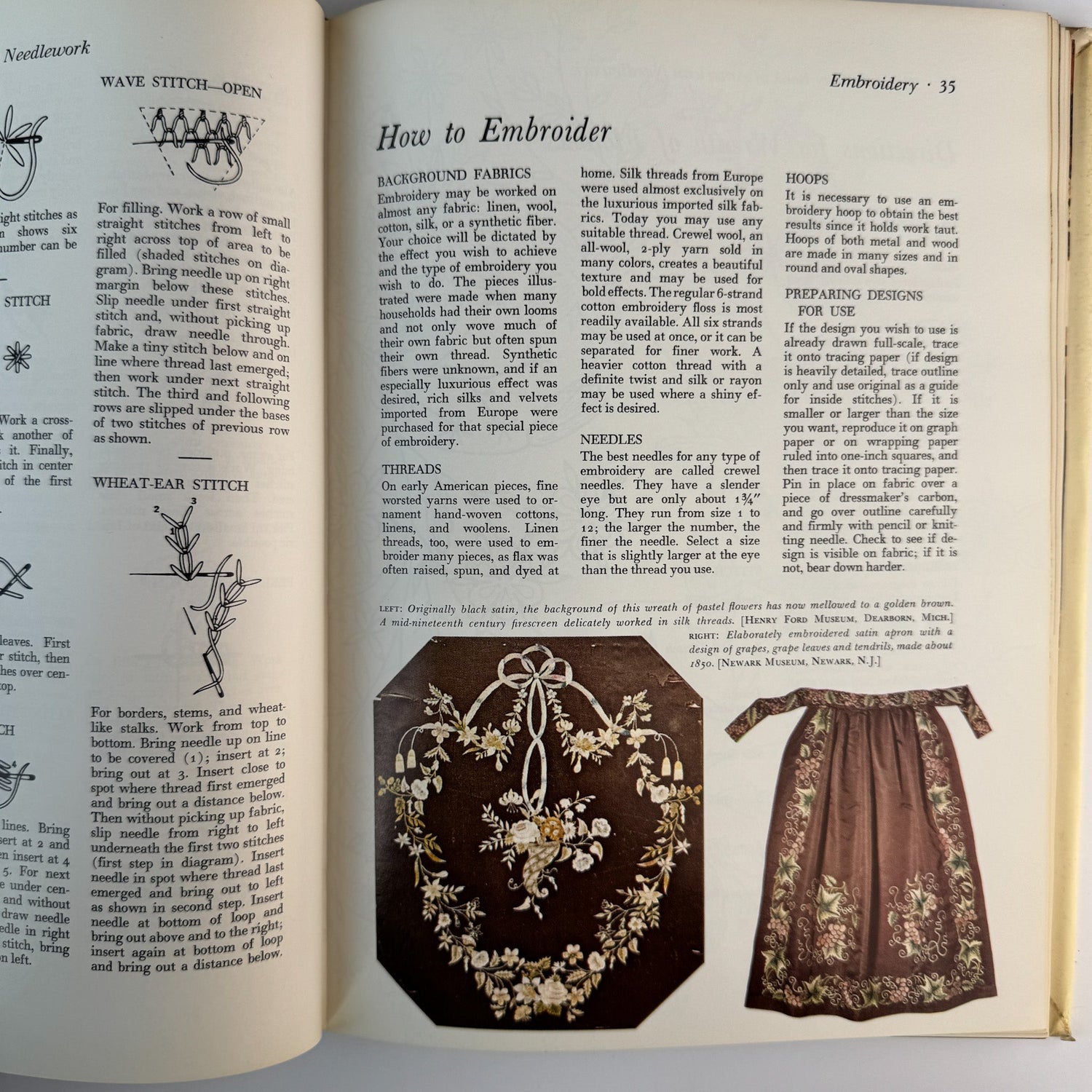 1963 Woman’s Day American Needlework Set, Rose Wilder Lane Book + Boxed Pattern Manual - Pretty Old Books