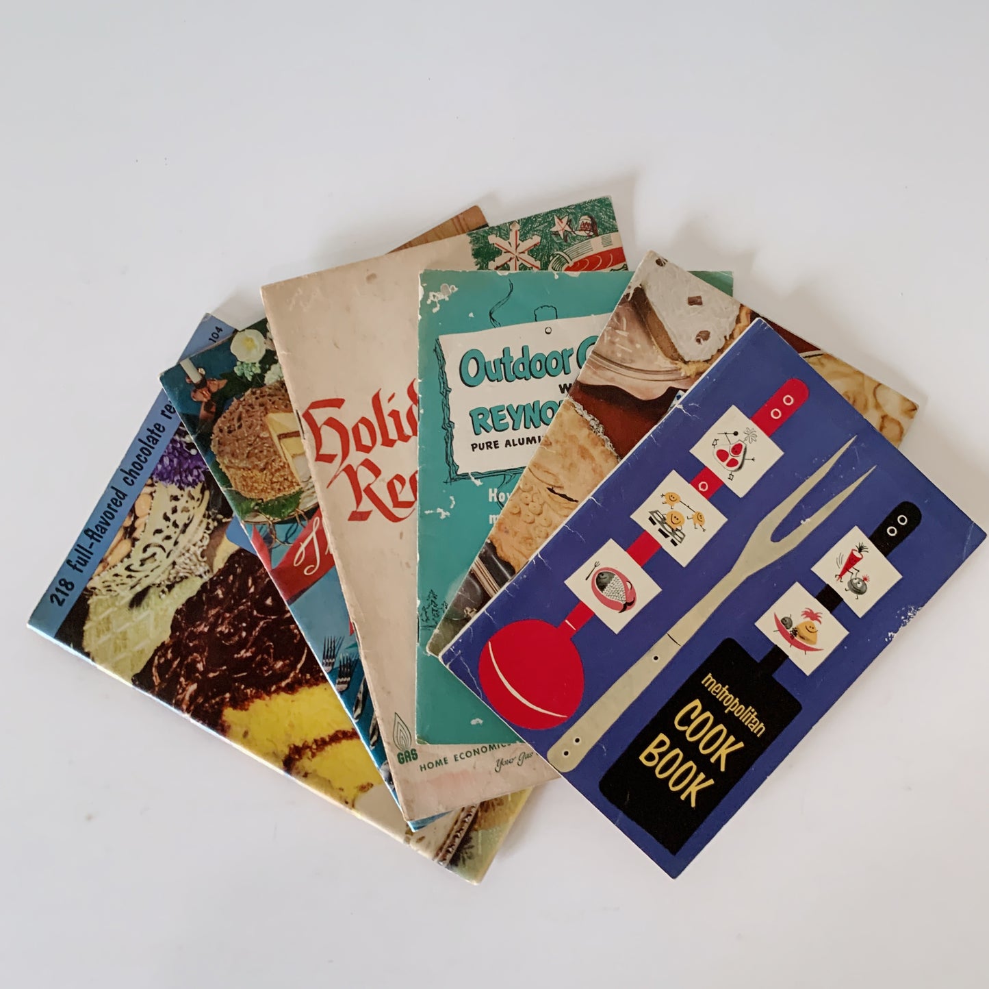 Set of 1950s Cookbooks, Vintage Paperback Recipe Book Collection